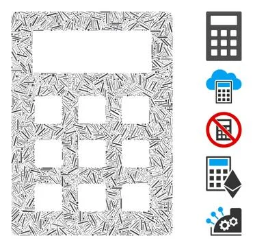 Hatch Collage Calculator Icon Stock Illustration