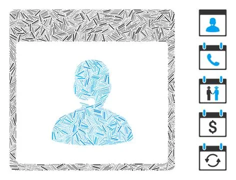 Hatch Collage Call Center Manager Calendar Page Icon 스톡 일러스트