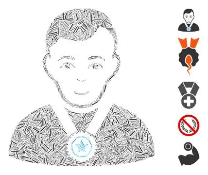 Hatch Collage Champion Icon Illustrazione stock