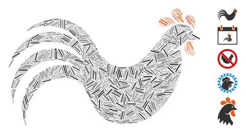 Hatch Collage Chicken Icon Illustrazione stock