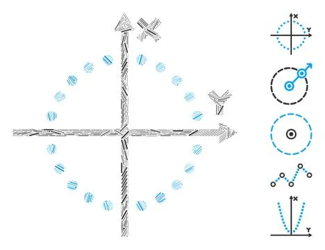 Hatch Collage Circle Plot Icon Ilustración de archivo