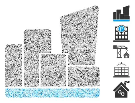 Hatch Collage City Ilustração Stock