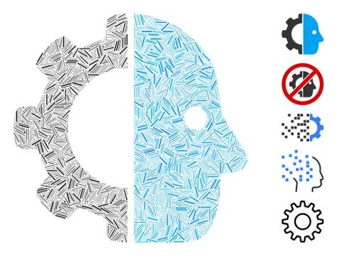 Hatch Collage Cyborg Gear Stock Illustration