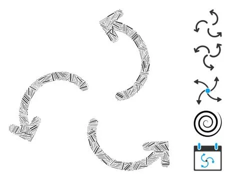 Hatch Collage Cyclone Arrows Icon Illustrazione stock