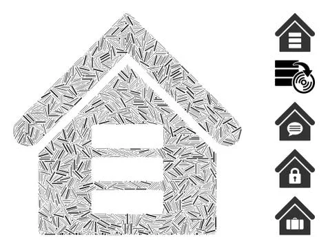 Hatch Collage Data Center Building Icon Ilustración de archivo