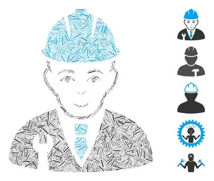 Hatch Collage Developer Icon Stock Illustration