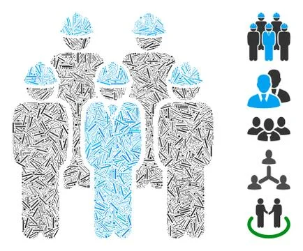 Hatch Collage Developer Staff Stock Illustration