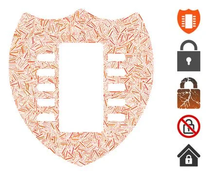 Hatch Collage Digital Security Icon Stock Illustration