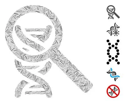 Hatch Collage DNA Analysis Icon Stockillustratie