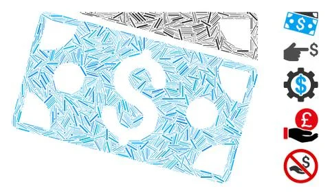 Hatch Collage Dollar Banknotes Icon Stock Illustration