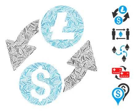Hatch Collage Dollar Litecoin Exchange Icon Stock Illustration