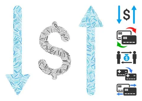Hatch Collage Dollar Swap Stock Illustration