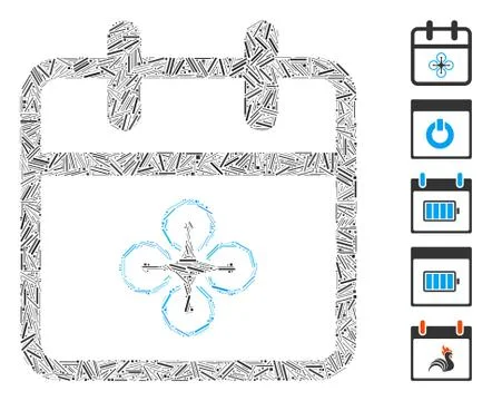 Hatch Collage Drone Day Icon Stock Illustration
