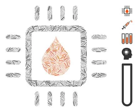 Hatch Collage Drop Analysis Chip Icon Stock Illustration