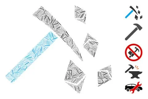 Hatch Collage Ethereum Mining Hammer Icon Stock Illustration