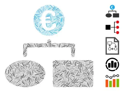 Hatch Collage Euro Flow Chart Icon Stock Illustration