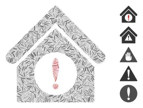 Hatch Collage Exclamation Building Ilustración de archivo