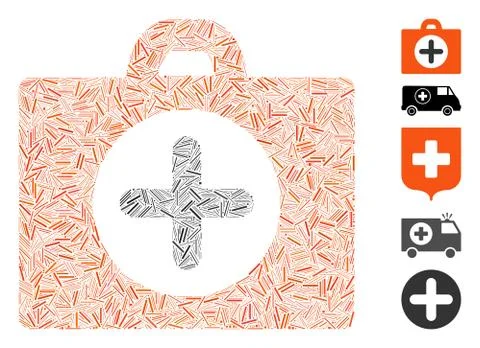 Hatch Collage First Aid Icon Illustration