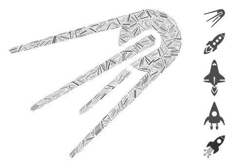 Hatch Collage First Satellite Icon Stock Illustration
