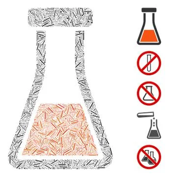 Hatch Collage Flask Illustrazione stock