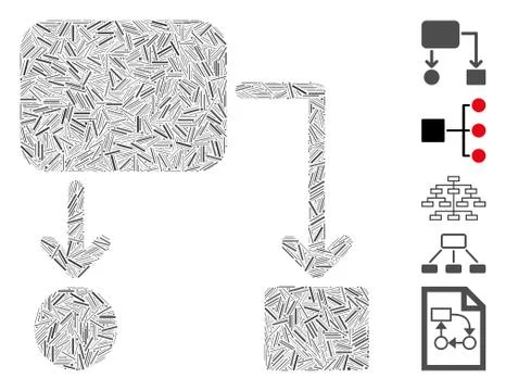 Hatch Collage Flow Chart Stock Illustration