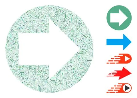 Hatch Collage Forward Icon Illustrazione stock