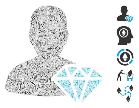 Hatch Collage Goldsmith Icon Illustrazione stock