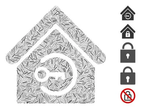 Hatch Collage Home Login Icon Ilustração Stock