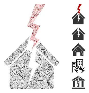 Hatch Collage House Break Ilustração Stock