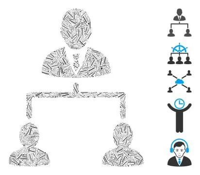 Hatch Collage Human Hierarchy Icon Ilustração Stock