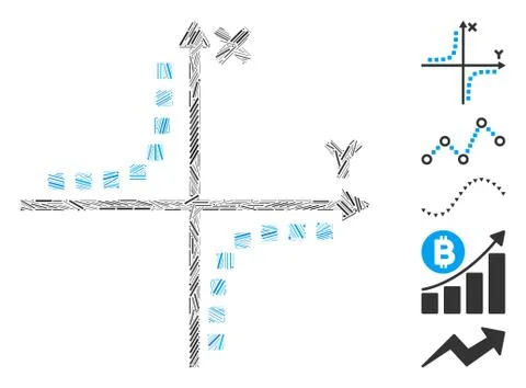 Hatch Collage Hyperbola Plot Illustrazione stock
