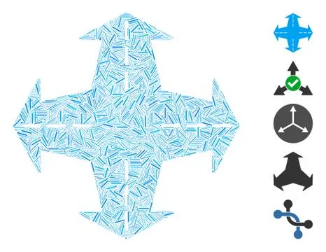 Hatch Collage Intersection Directions Icon Illustrazione stock
