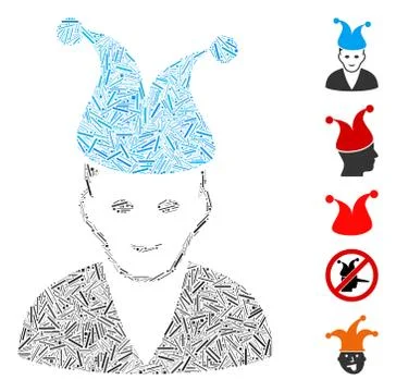 Hatch Collage Jester Icon Stock Illustration