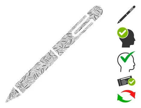 Hatch Collage Pen Icon Stock Illustration
