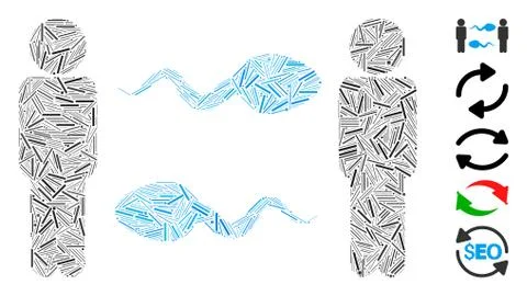 Hatch Collage Persons Sperm Exchange Stock Illustration