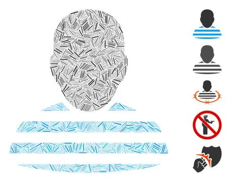 Hatch Collage Prisoner Icon Stock Illustration