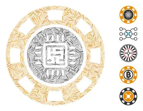 Hatch Collage Processor Casino Chip Illustrazione stock