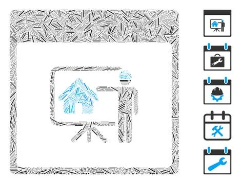Hatch Collage Realty Developer Calendar Page Icon 스톡 일러스트