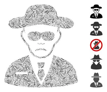 Hatch Collage Security Agent Icon Stockillustratie