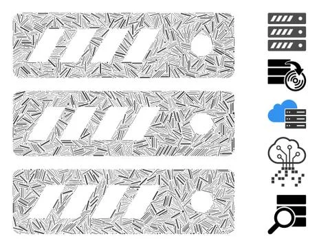 Hatch Collage Server Icon Stock Illustration