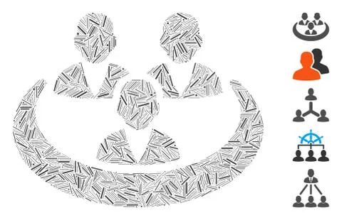 Hatch Collage Social Network Icon Ilustração Stock