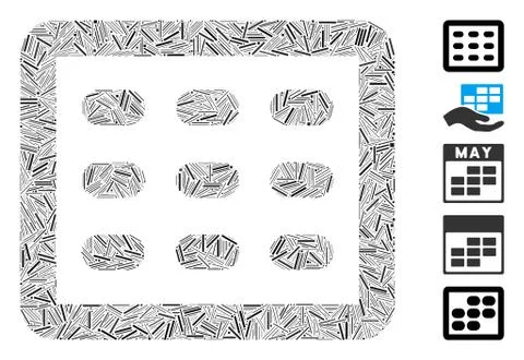 Hatch Collage Table Grid Stock Illustration