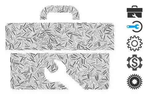 Hatch Collage Tools Icon Stock Illustration