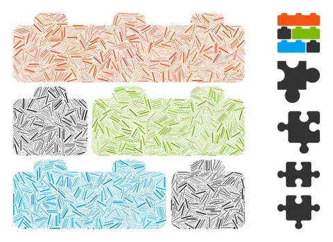 Hatch Collage Toy Constructor Bricks Stock Illustration