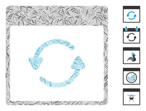 Hatch Collage Update Calendar Page Icon Stock Illustration