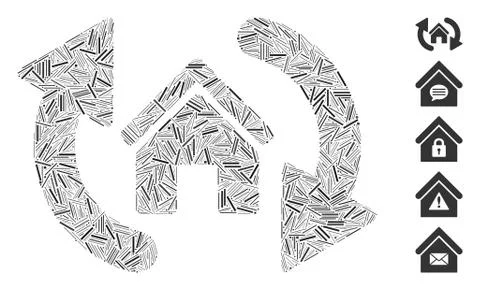 Hatch Collage Update House Stock Illustration