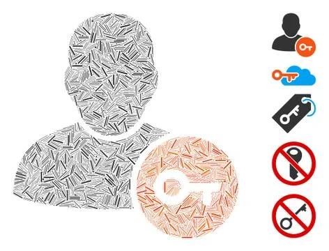 Hatch Collage User Access Key Illustrazione stock