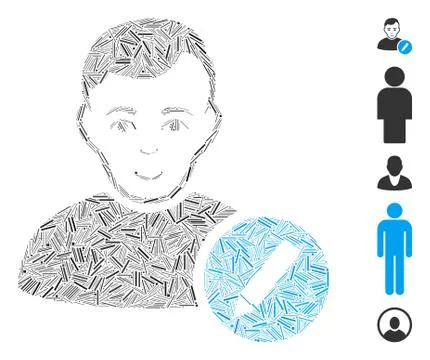 Hatch Collage User Modify Pencil Icon Stock Illustration