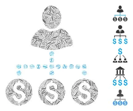 Hatch Collage User Payments Icon Stock Illustration