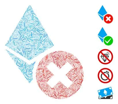 Hatch Collage Wrong Ethereum Crystal 스톡 일러스트